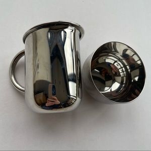 Officina Alessi INOX 18/10 Italy Modell Ordinal Bauhaus Sugar and Creamer Set